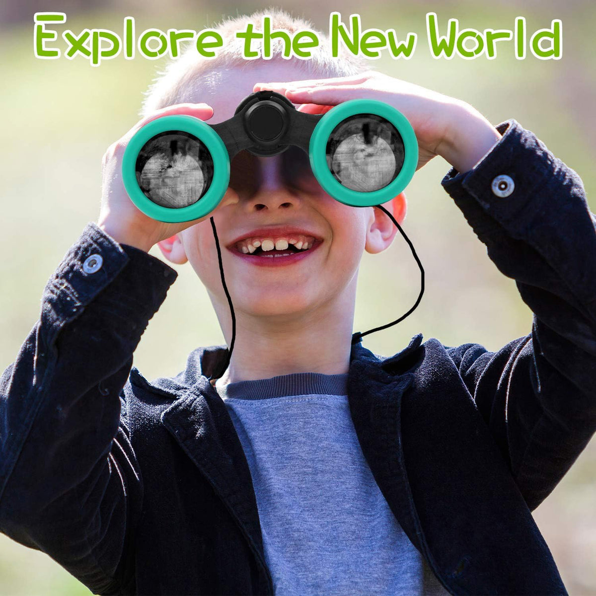 Scotamalone Kids Toy Binoculars Shock Proof for Age 3-12 Years Old - green and purple / two pc (Pack of 1) - image 4