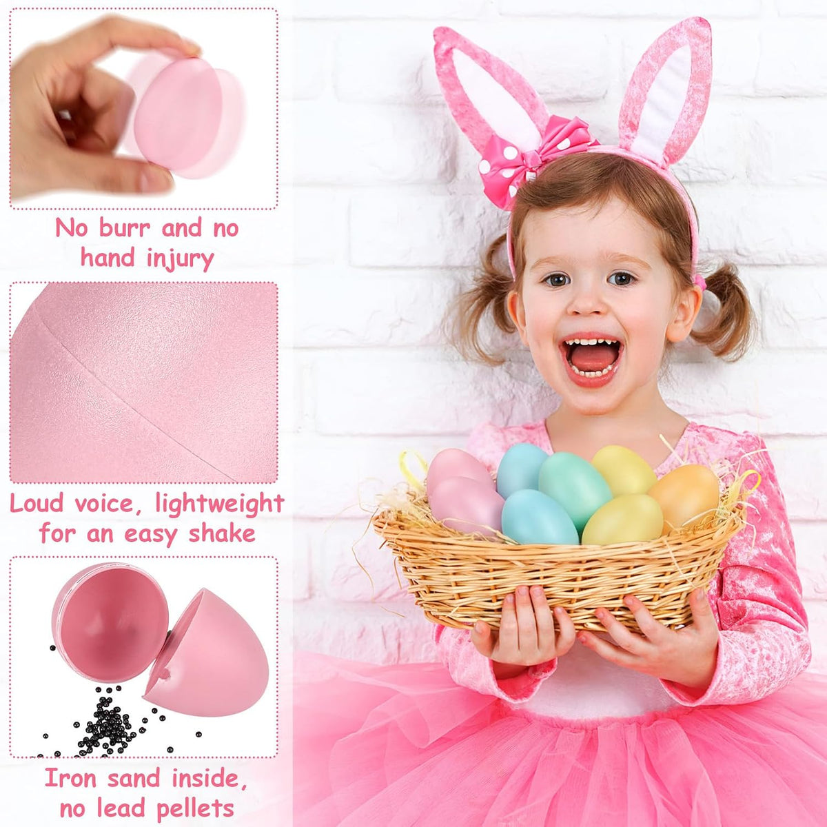 Yeshone 100 plastic egg shakers in 10 bright colors - view 9