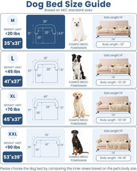 Calming Dog Bed for Couch with Cozy Raised Edge - Tie-Dry Khaki / 35"L x 31"W x 4.5"Th - image 2