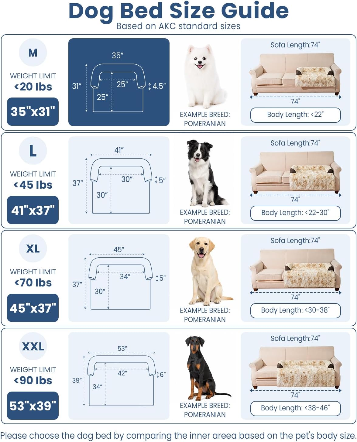 Calming Dog Bed for Couch with Cozy Raised Edge - Tie-Dry Khaki / 35"L x 31"W x 4.5"Th - image 2