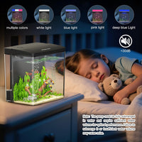 1 Gallon Acrylic Fish Tank Kit for Kids with Filter and 5-Mode Light – Essentials for Fish - image 4