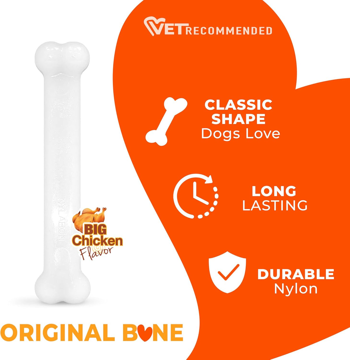 Nylabone Power Chew Original Bone Dog Chew Toys - Chicken / Large - image 3