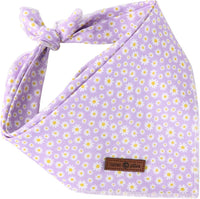 Lionet Paws Spring Daisy Dog Bandana Washable Cotton Handkerchief - Purple Daisy / Large (Pack of 1) - image 2