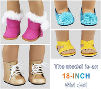 Ecore Fun 9 pairs of 18 inch doll shoes including snow boots, sandals and slippers - view 3