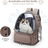 Cat Backpack Carrier for Cats and Small Dogs - Brown / Large - image 2