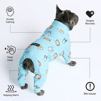 Spark Paws Dog Pajamas - Stretch Onesie Recovery Full Leg Surgery Suit PJS – Essentials for Dogs - Breakfast Blue / Medium - image 2