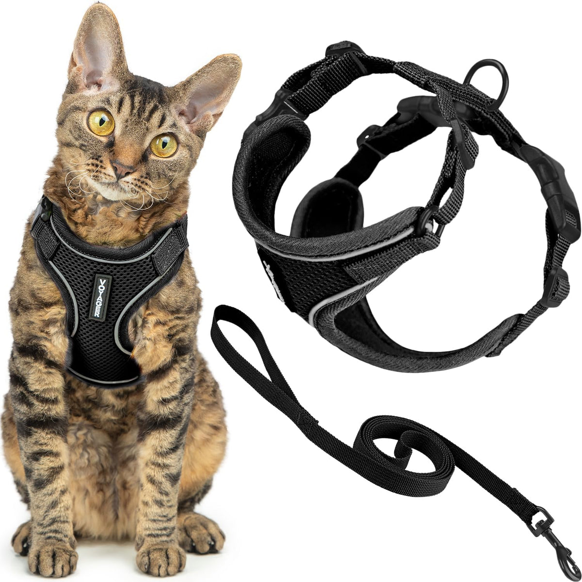Voyager Escape-Proof Step-in Harness & Leash, Orange - Black (327) / XS (Chest: 13 - 16")