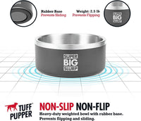Tuff Pupper 100 oz Heavy Duty Insulated Stainless Steel Dog Bowl - 100oz / Cool Grey - image 4