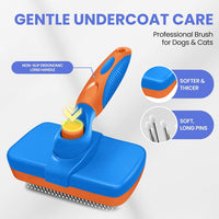 Self Cleaning Shedding Brush, Cats, and Puppies - Blue-Orange - image 2