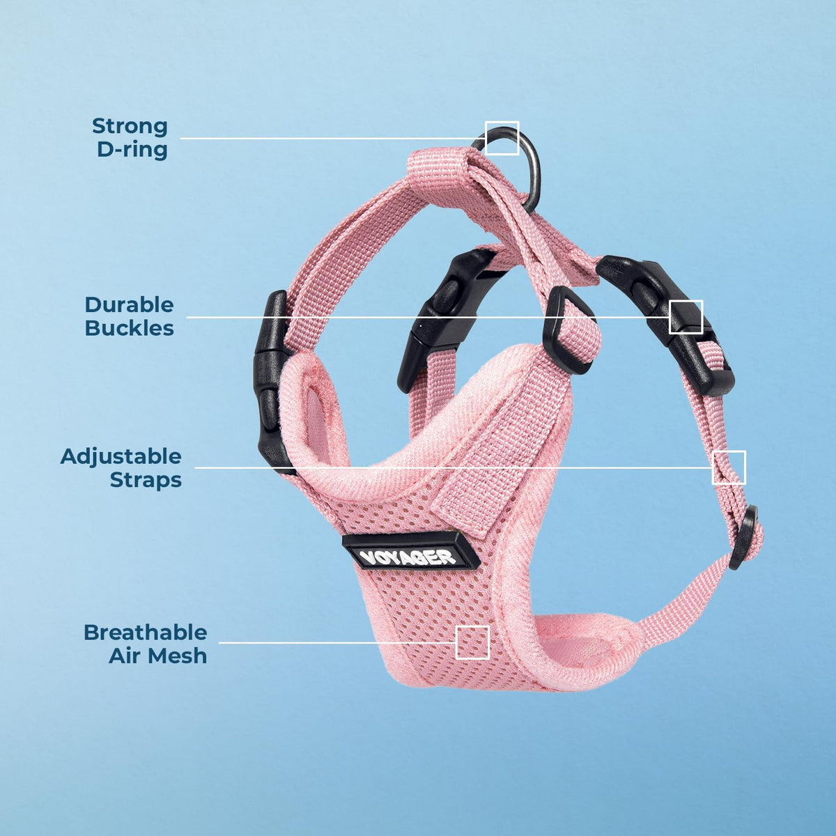 Voyager Step-in Lock Dog Harness, Pink - Harness (Pink) / M (Chest: 17 - 21") - image 4
