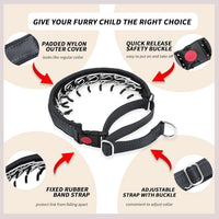 Martingale No Pull Dog Collar for Large Medium Small Dogs - M (15"-23" Neck, 1.5" Wide) / Black Black - image 3