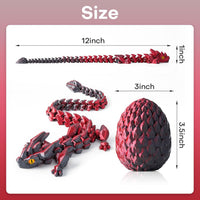 3D Printed Dragon Eggs with Dragon Inside - Black Red - image 2