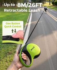 Retractable Dog Leash with Light, 360° Tangle-Free - Green with LED light / Large-26ft - image 2