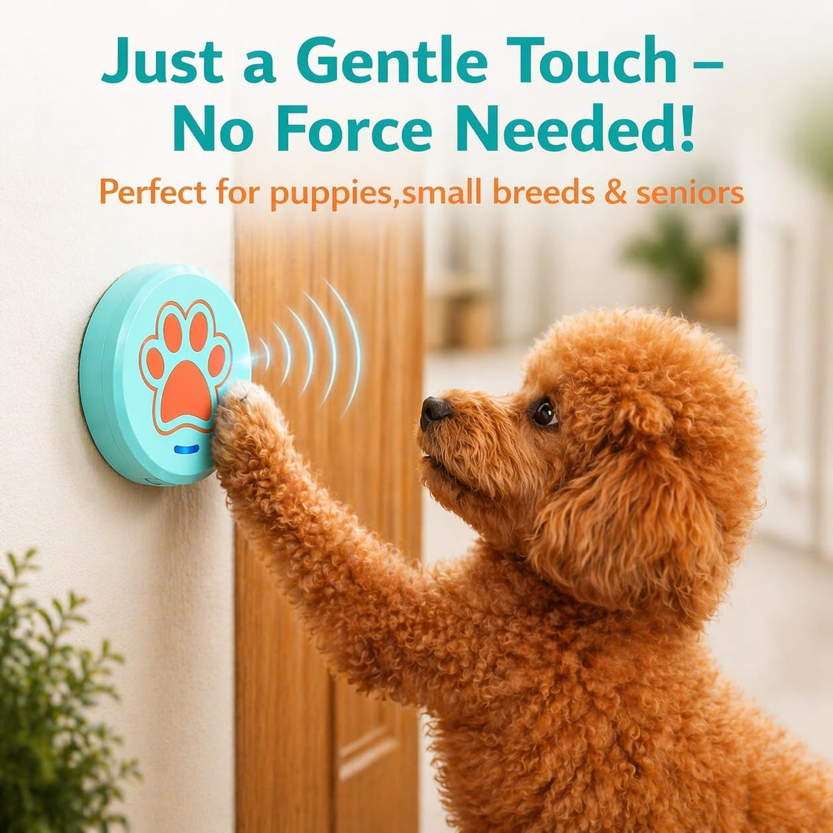 Dog Training Bells for Door - 2 Blue-orange Button - image 2
