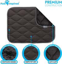 Paw Inspired Washable Padded Crate Mats for Dogs - 24 Inch / Gray - image 4