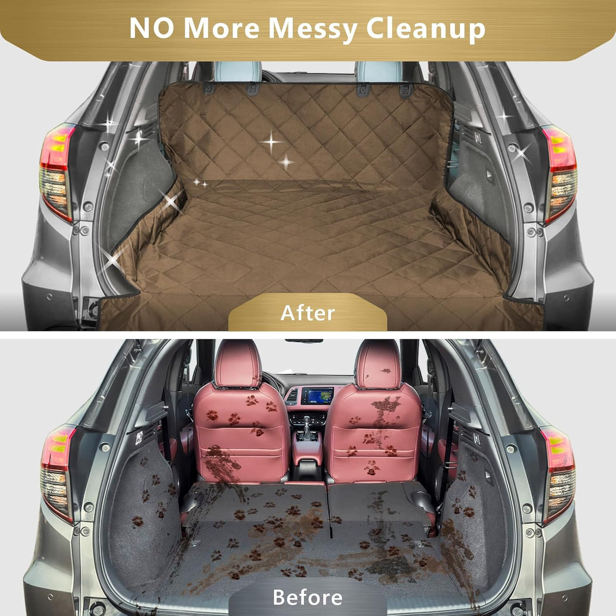 SUV Cargo Liner for Dogs - Trunk Cover for SUV with Bumper Flap Protector – Essentials for Dogs - Brown / Standard: 55" x 91" - image 3