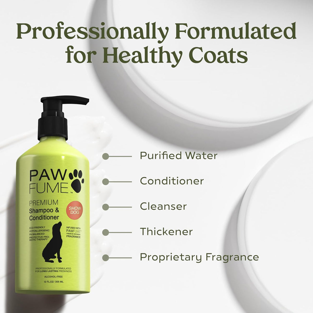 PAWFUME Deshedding Dog Shampoo and Conditioner, Show Dog - Shampoo & Conditioner Show Dog / Pack of 1 - image 3