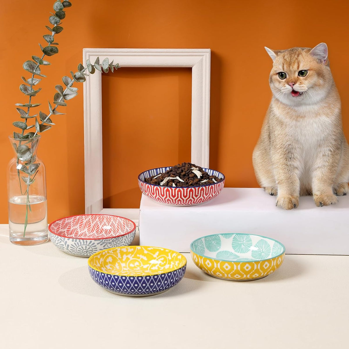 Selamica Ceramic Cat Bowls Set of 6 - 5.6 Inch, Set of 4 / Assorted Colors - image 3