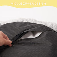 Calming Fluffy Donut Dog Bed for Large Dogs, 36" Round - 36.0"L x 36.0"W x 8.0"Th / Dark Grey - image 4
