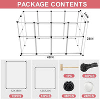 24 Panels Portable Small Animals Playpen,48"x 24"x 28" Transparent Pet Playpen,Portable Plastic Enclosure,Puppy Play Pen for Indoors Outdoor Pet Fence for Guinea Pigs,Bunny,Ferrets,Hamsters,Hedgehogs