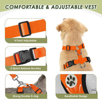 Lukovee Dog Car Harness Seat Belt Set - X-Small / ·Orange - image 4