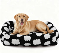 JOEJOY Cute Dog Bed Medium Size Dog - Cozy Clouds Black / XL (42"x36"x9")