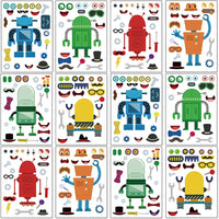 24 Sheets Make a Face Stickers for Kids Toddlers Party Favors Crafts – Fun for Kids & Family - Robot