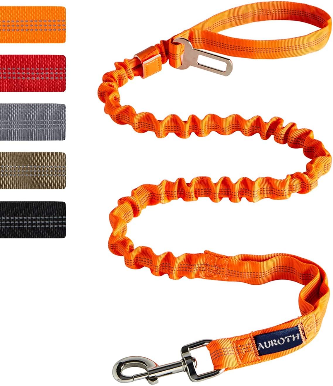 AUROTH Bungee Dog Leash for Large Dogs - Orange / MAX: 6 FT