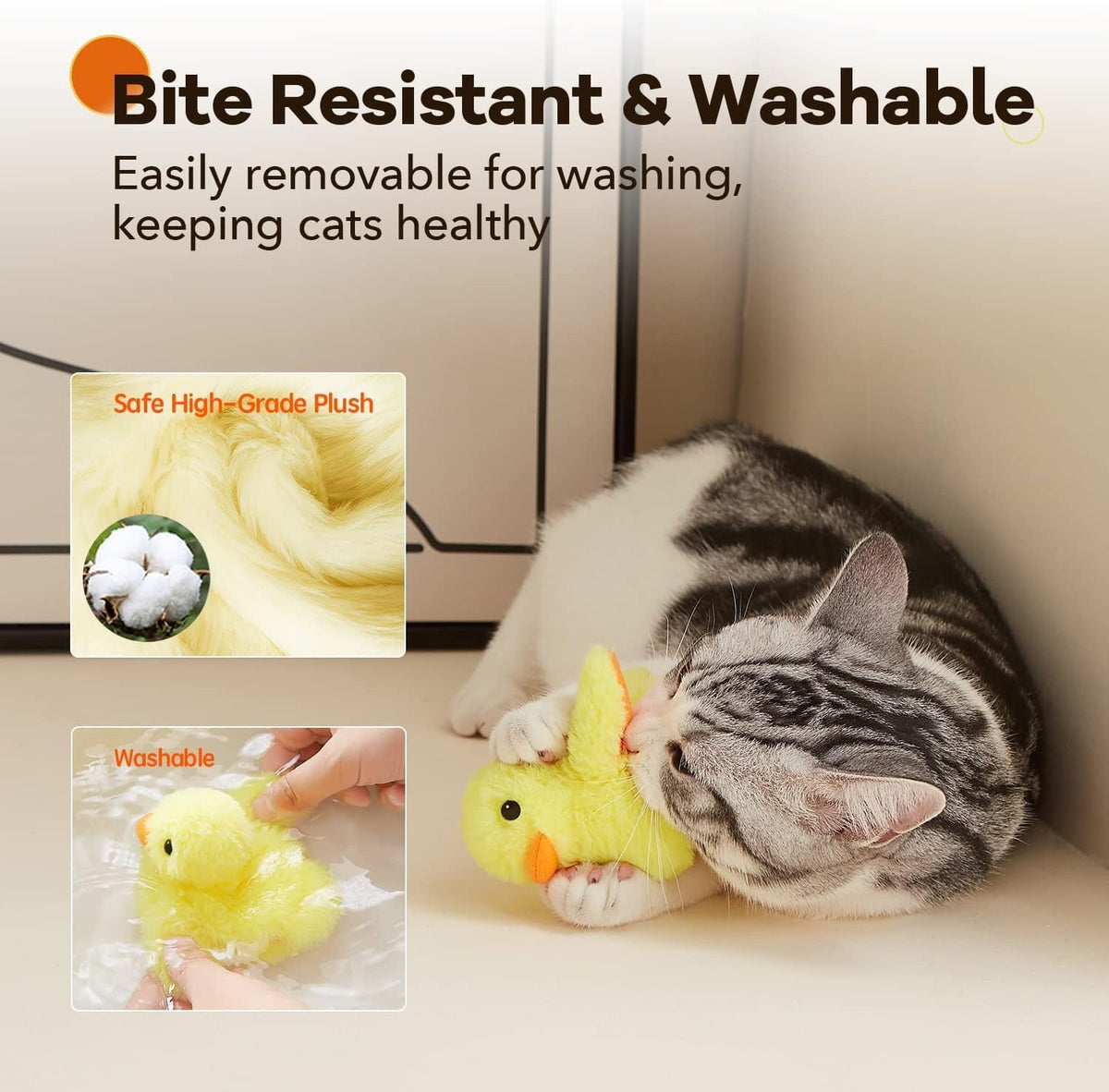 Potaroma Cat Toys Rechargeable Flapping Bird Sparrow - 4.0 inches / Duck - image 4