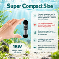 AquaMiracle 100W Small Aquarium Heater Dual LED Display for 10-20 Gal - For 1-3 Gal Aquariums - image 2