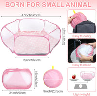 Guinea Pig Playpen with Mat Small Animal - Pink / Star - image 2