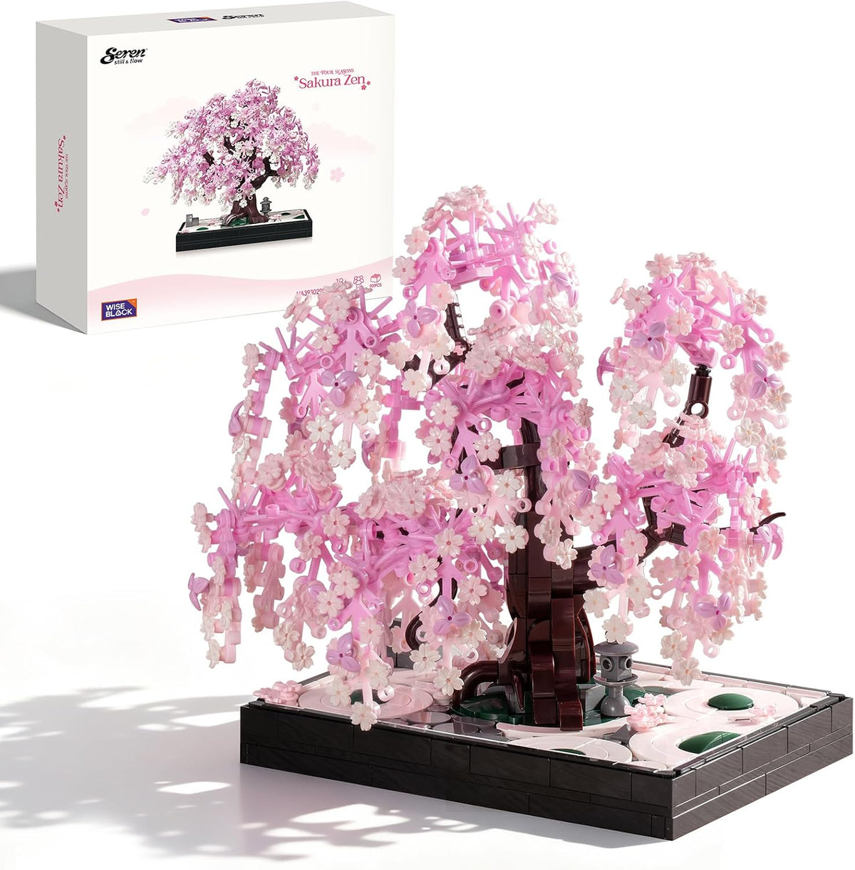 Wise Block Cherry Blossom Bonsai Tree Building Set for Adults - Cherry Blossom