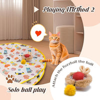 28-Inch Automatic Cat Toys Cat Play Mat with Motion-Activated Rolling Ball–Interactive Hide-and-Seek Cat Toy for Indoor Cats’ Exercise