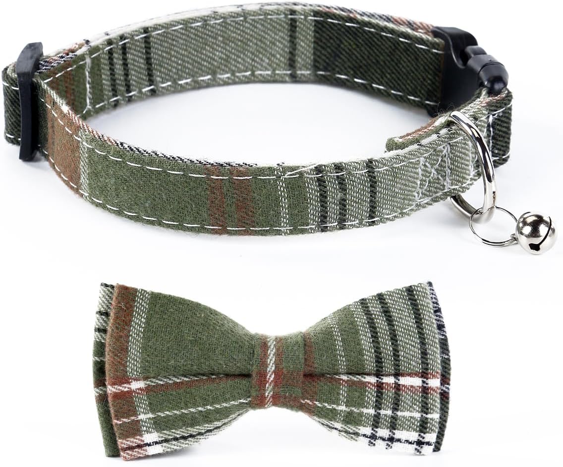 SuperBuddy Dog Collar, Adjustable Dog Collar with Bowtie - Large / Green - image 2