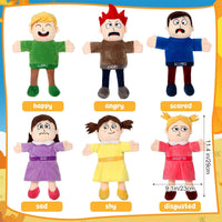 Lenwen 6 African American family hand puppets with movable mouths and colorful clothes - view 7