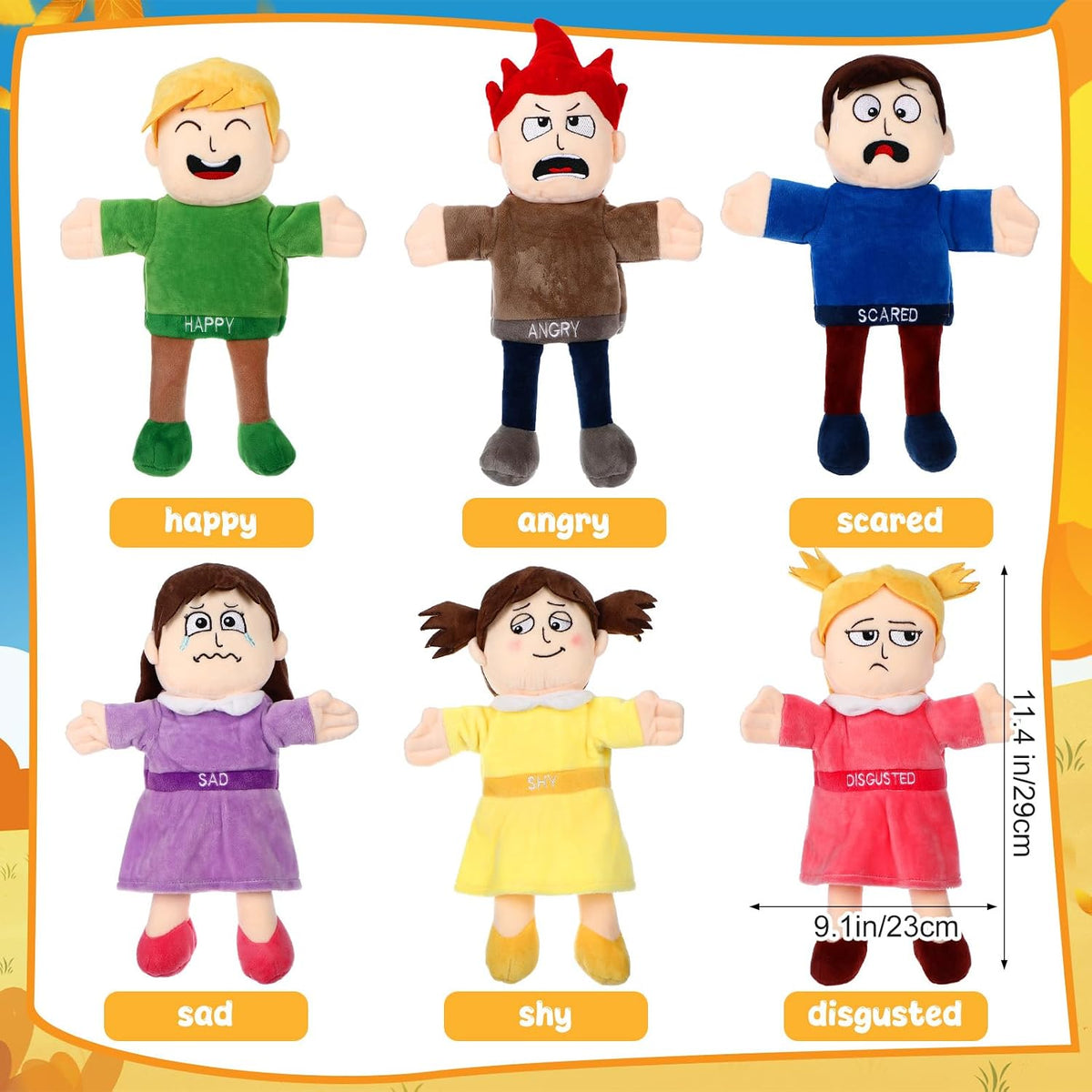 Lenwen 6 African American family hand puppets with movable mouths and colorful clothes - view 7