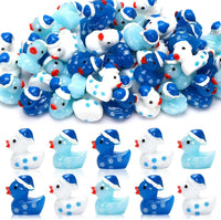 JUNEBRUSHS 50 Pcs Mini Pumpkins Fake Pumpkins Artificial Pumpkins - Winter Ducks Style