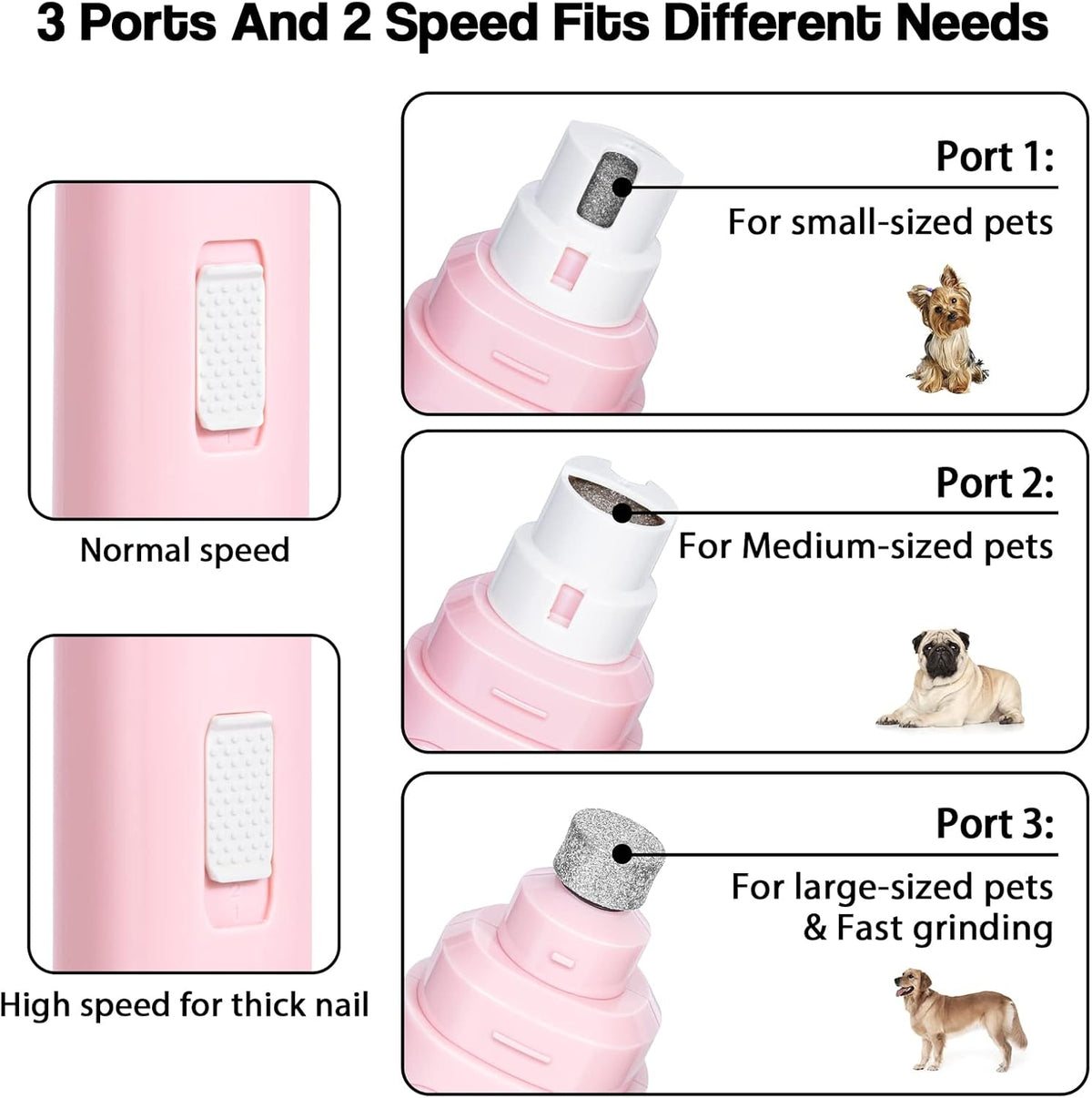 Casfuy Dog Nail Grinder Upgraded - C-Pink - image 4