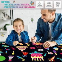 Craftstory 3.5 foot flannel board for toddlers in black felt hanging on a wall - view 14