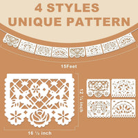 Asoulin 6 PCS Papel Picado Dia De Los Muertos - White - image 2