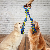Extra Large Dog Rope Toys for Aggressive Chewers, Tug of War - yellowpurple - image 3