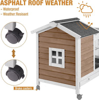 Rabbit Hutch Indoor Bunny Cage Outdoor Wood House With Wire Mesh - image 2