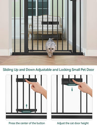 Babelio 36" Tall Pet Gate with Cat Door, CatPrivilege II, 29-40" - Black / 29-48" Wide, 30" Tall - image 2