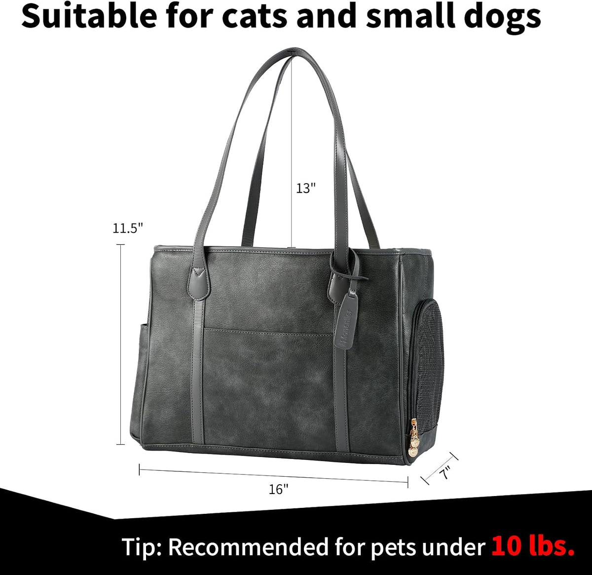 Stylish Dog Purse Carrier - Grey - image 2