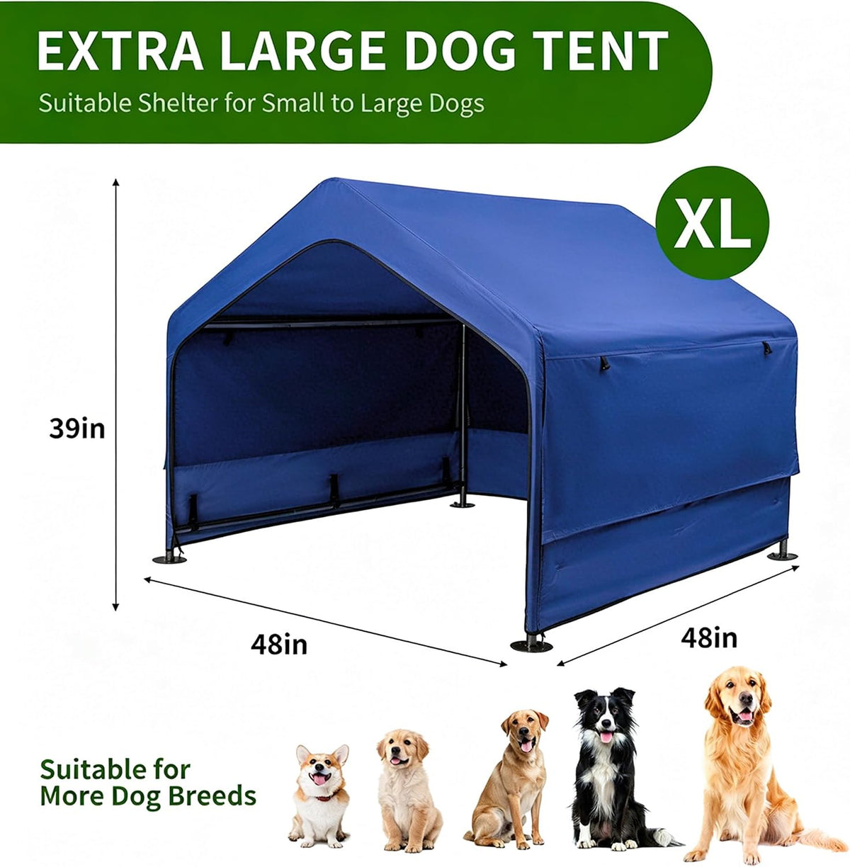 Summertrail Extra Large Dog House Outside - Blue - image 4