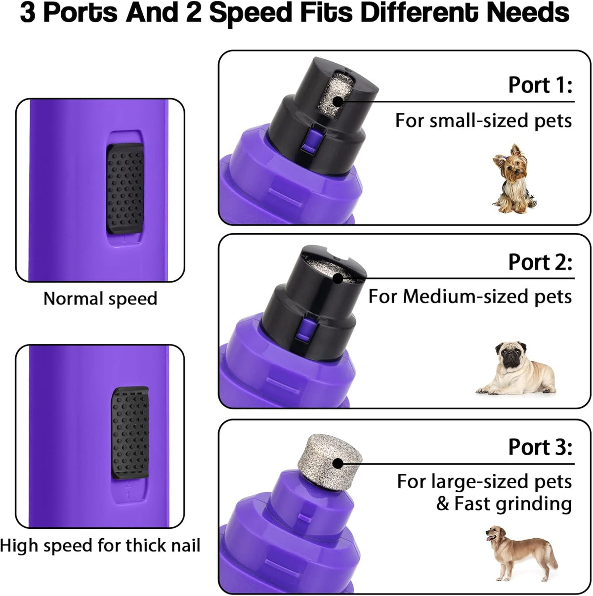 Casfuy Dog Nail Grinder Upgraded - Purple - image 3