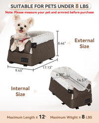 PETSFIT Center Console Dog Car Seat with Adjustable Seat-Rail Anchor - Coffee / Small - image 3