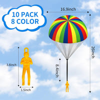 Ynybusi 10 pack parachute toys for kids with colorful patterned nylon canopies - view 11