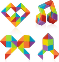 4 Pack Medium Snake Cube, Twist Puzzle Goodie Bags Fillers – Fun for Kids & Family