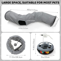 Cat Tunnels for Indoor Cats - Grey - image 2